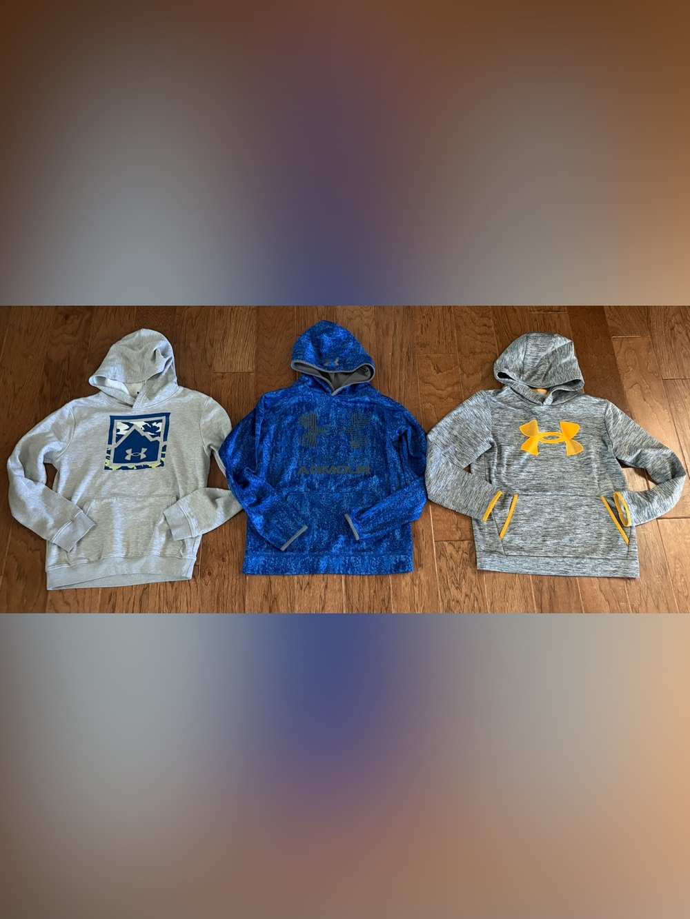 Lot of 3 Boys Under armour hoodies size large